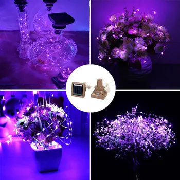 

1Pcs Solar Energy Cork Shaped LED Light Starry Light Wine Bottle Lamp Romantic festival Decor Waterproof Solar copper wire lamp