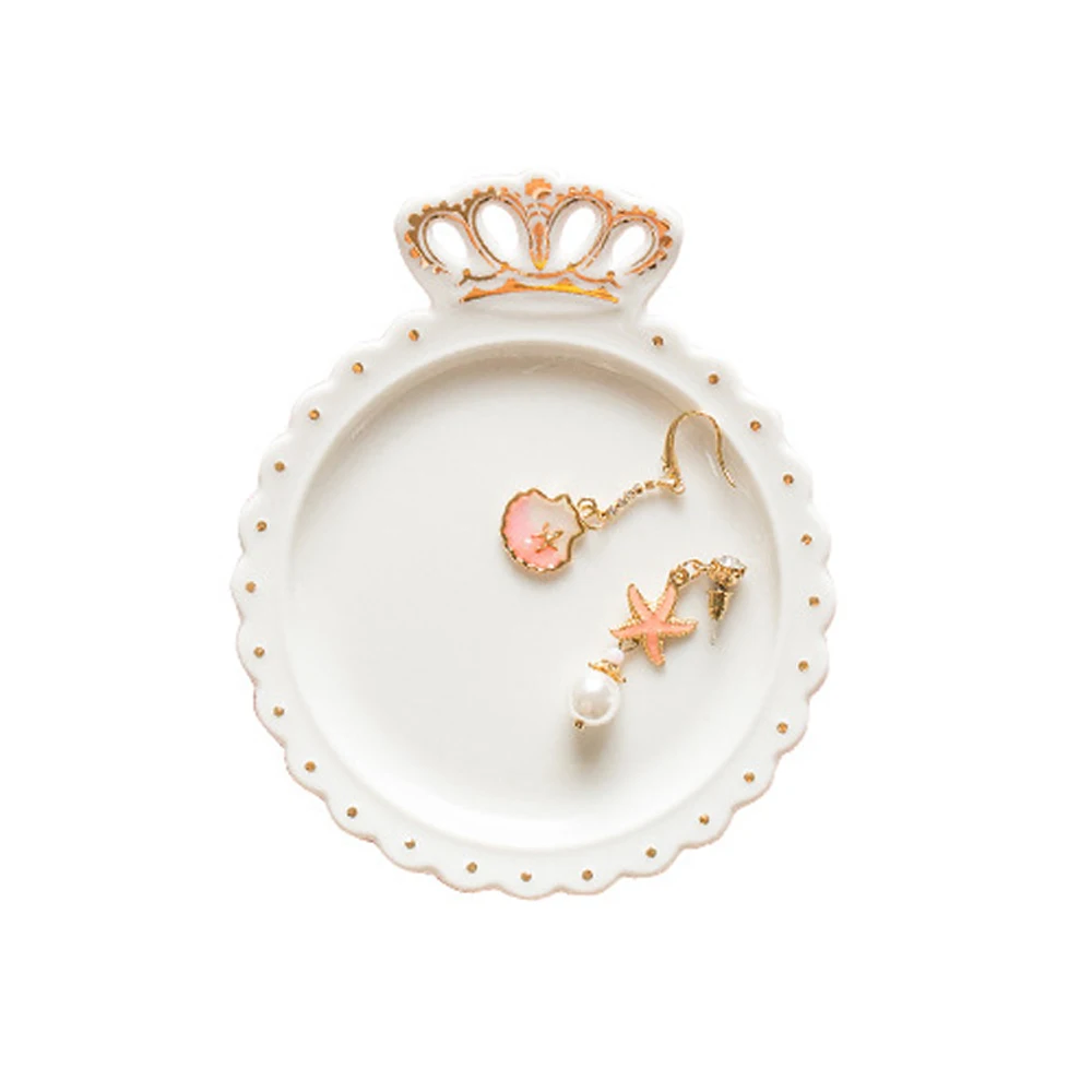 Crown Gold Ювелирный лоток для украшений Панель Мода керамическая подставка ожерелье креативные серьги - Цвет: Crown Gold