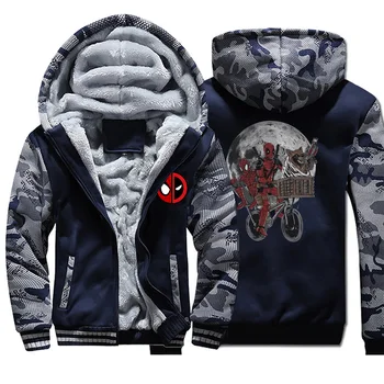

Funny Anti-Hero Deadpool Fashion Camo Hoodie Mens Plus Size Sportswear Autumn Fleece Hip Hop Streetwear Outwear