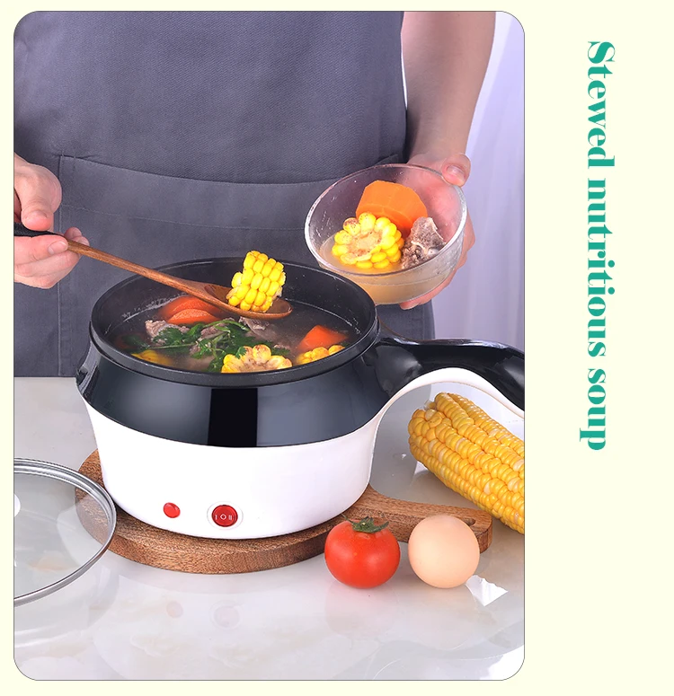 DMWD Multifunctional Electric Cooker Hotpot Mini Non-stick Food Noodle Cooking Skillet Egg Steamer Soup Heater Pot Frying Pan EU