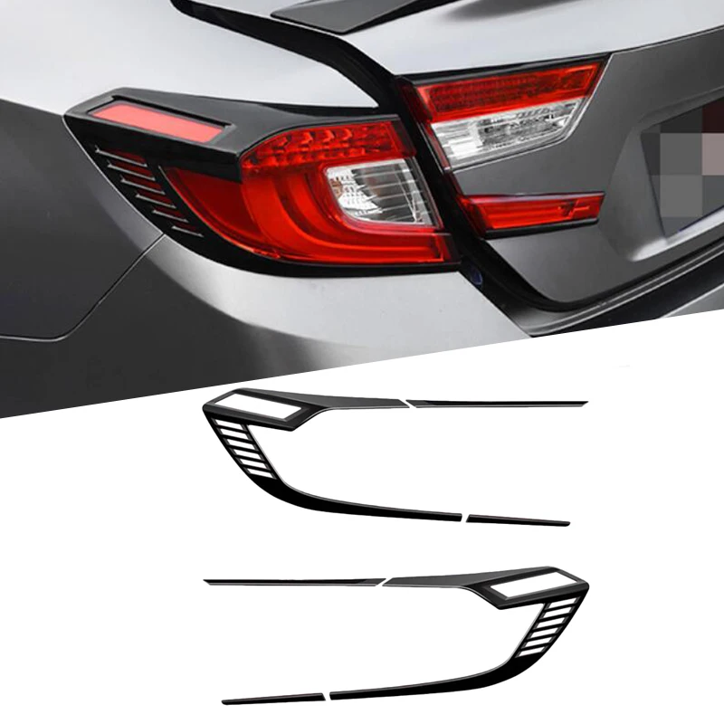 

ABS Chrome Car Rear Lights Cover Taillight Trim Sticker Car Styling Accessories For Honda Accord 10th 2018 2019 Gloss Black