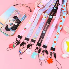 Многофункциональные ремни для мобильного телефона, веревка, милый мультяшный ремешок с узором лента для беджей, чехол для телефона, подвесная веревка, лариат для именной карты