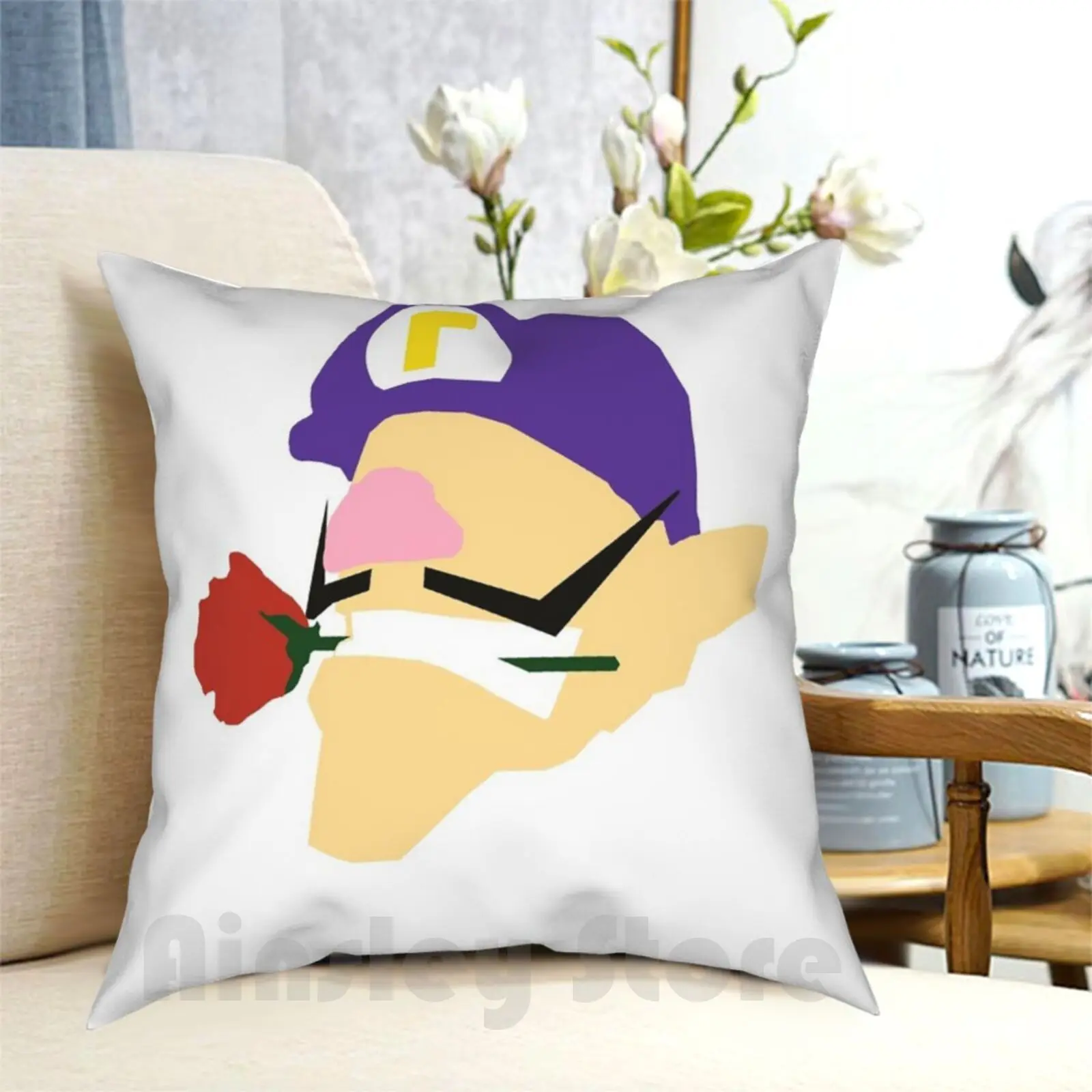 Federa Per Cuscino Waluigi Minimalista Stampata Cuscino Da Tiro Morbido Per La Casa Waluigi Meme Meme Giochi Divertenti Videogiochi Smash Brothers