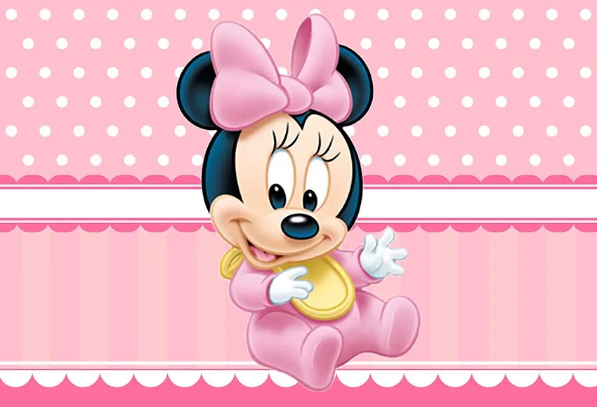 Photurt Minnie Mouse Photography Backdrops Baby Shower Girl Birthday Party Background Pink Bow Polka Vinyl Photo Studios Props Background Aliexpress