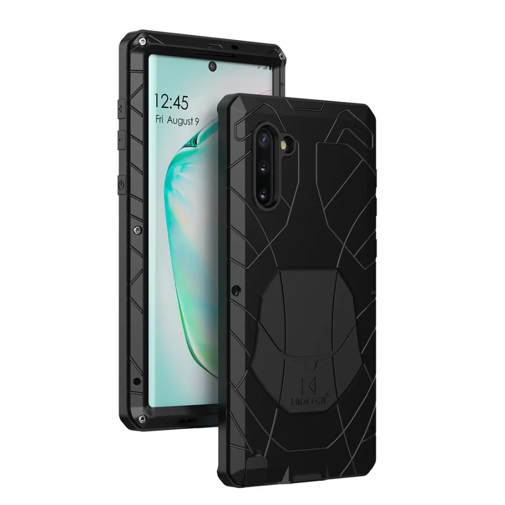 Для samsung Galaxy Note 10 твердый корпус для телефона Алюминиевый металлический протектор экрана из закаленного стекла для Note 10 Plus защитный чехол