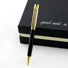 Высококачественная роскошная черная и золотая ручка металлическая шариковая ручка рекламная Шариковая ручка для школы офисные принадлежности