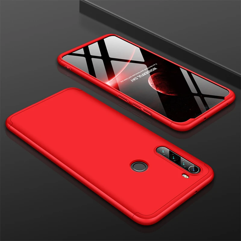 Для Xiaomi Redmi Note 8 чехол 3в1 360 полная Защита задняя крышка для Redmi Note 8 Pro Жесткий ПК Противоударный матовый чехол(XS0401