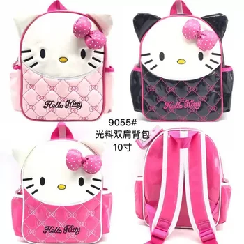 

New Hello kitty cartoon backpack kids kindergarten glossy PU waterproof backpack