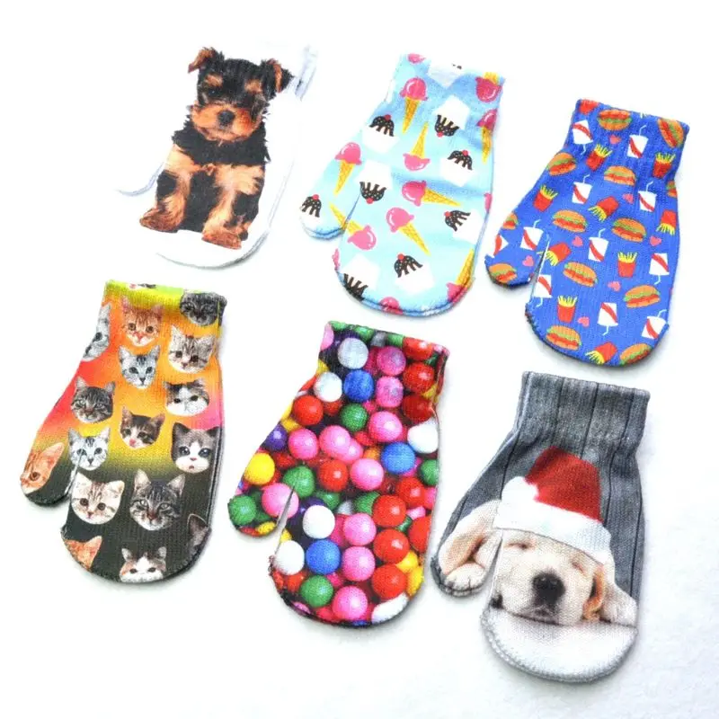 

Baby Winter Warm Gloves Kid 3D Animal Anti-Scratch Mittens Boy Girls Funny Glove