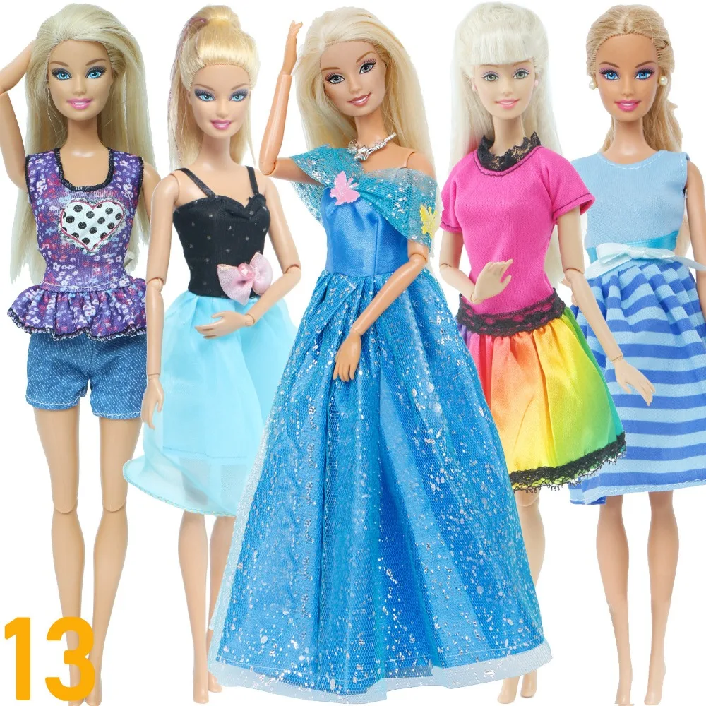 Éadaí do doll Barbie 5 píosaí - gabhálais éadaí tacair éagsúla - coigilteas, image size:1000x1000