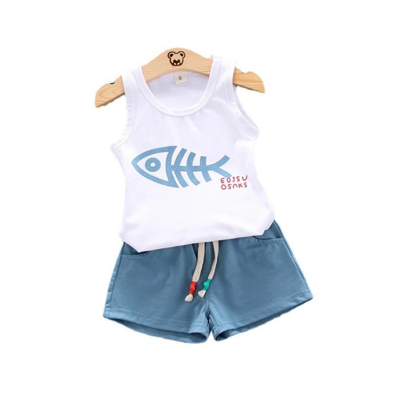 2pcs Toddler Baby Girls Cotton Vest+shorts Kids Cartoon Summer Clothes Outfits