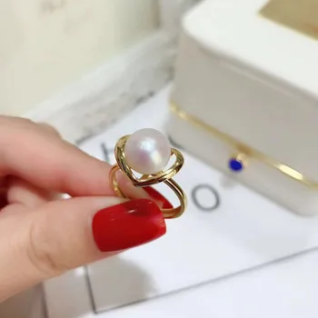 

Classic Rings Resizable Design Rings Base 925 Silver Pearl Rings Settings Women DIY Pearl Rings Accessory No Pearl