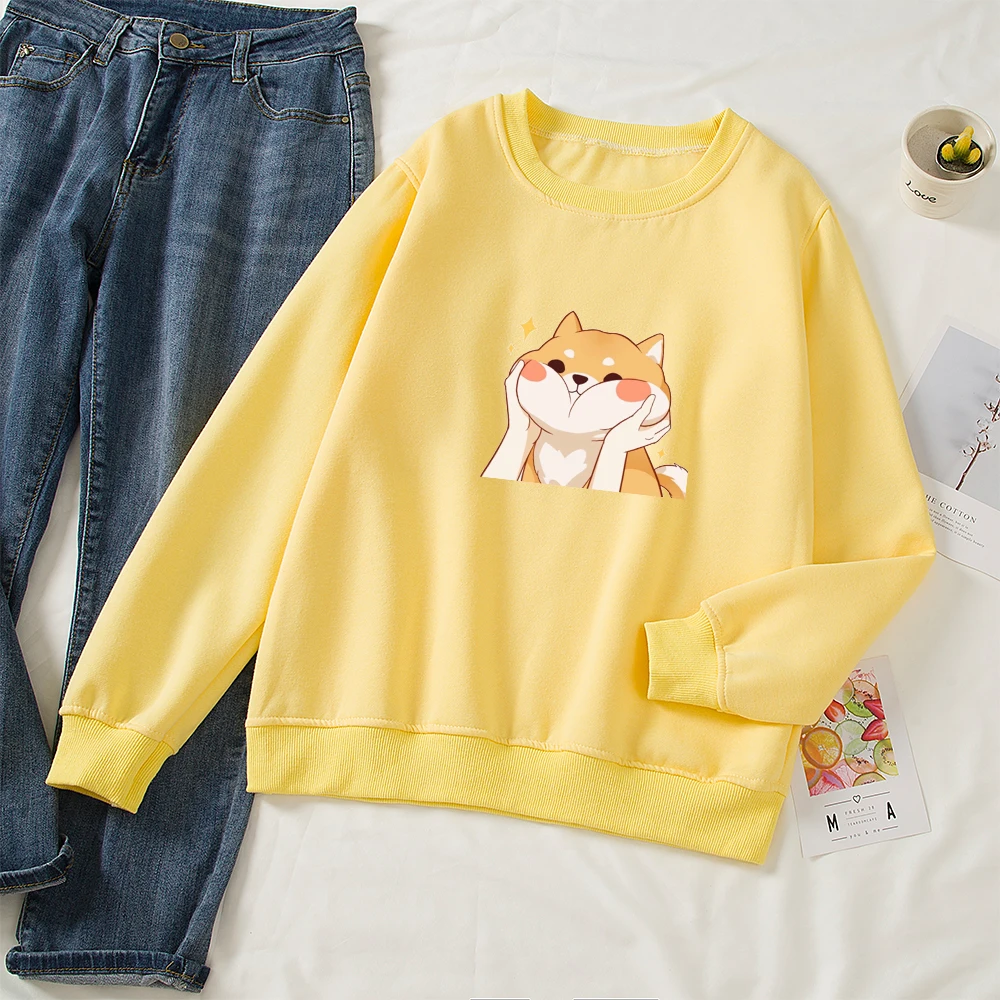 Kawaii Shiba Inu Cartoon Ullzang Harajuku Casual Hoodies - Kawaii Store - KawaiiMerch.com - Cute Kawaii products and merchandise