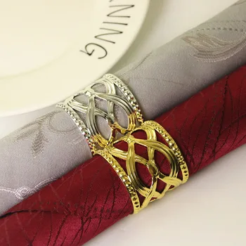 

Gold Silver Color Napkin Rings Holder for Hotel Wedding Dinner Party Table Decoration