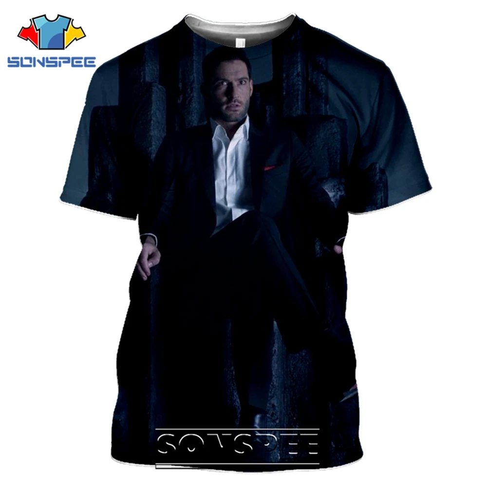 SONSPEE T-shirts Lucifer Morningstar 3D Print Men Women Casual Fashion Hip Hop Short Sleeve Streetwear Devil Tees Tops Shirt (1)