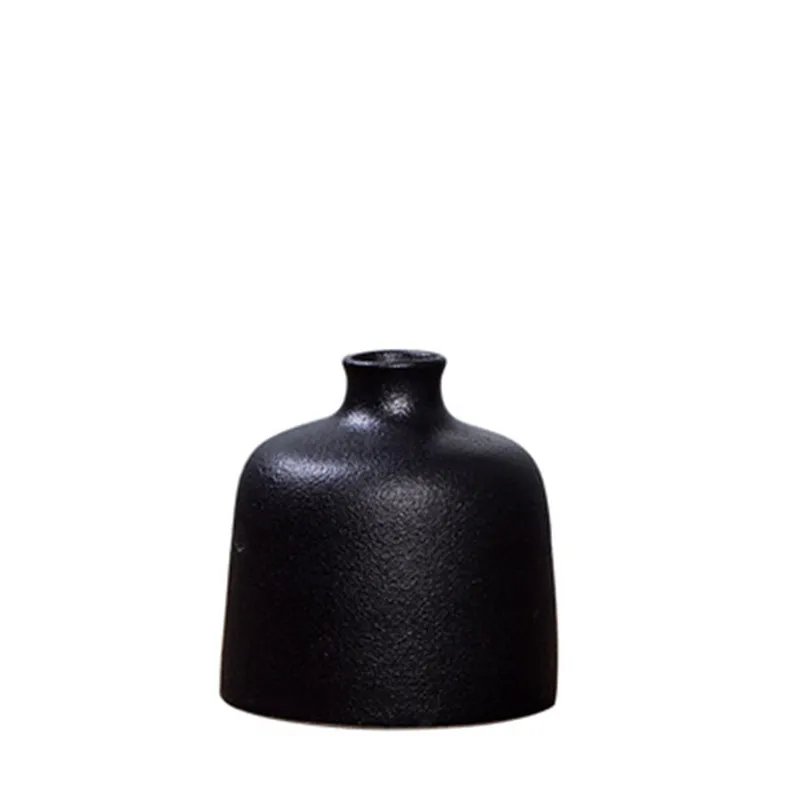 Hot Selling New Black Ceramic Flower Arrangement Small Vase Home Decoration Small Vase Tabletop Ornament Crafts 5