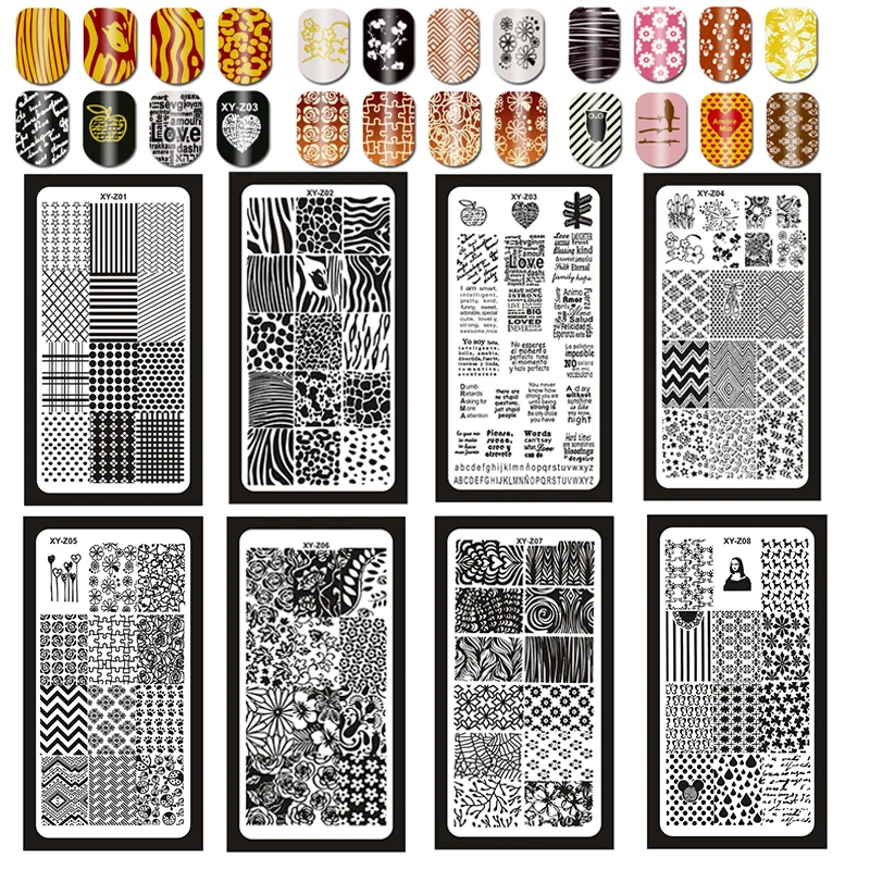 Мульти-дизайн Sofie's из нержавеющей стали для дизайна ногтей штамповка шаблон пластины DIY лак печать изображения дизайн ногтей печать трафарет ZXY12