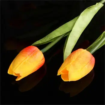 

20pcs Tulip Flower Latex For Wedding Flower KC454 Golden yellow