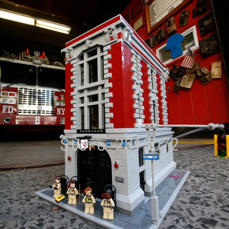 Kaufen 16001 In Lager Creator Ghostbusters Feuerwache 75827 4705Pcs Straße Ansicht Modell Gebäude Kits Blöcke Bricks Bildung Spielzeug