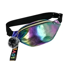 Голографическая розовая поясная сумка, лазерный пояс, светоотражающая поясная сумка, ПУ кошелек, нагрудный чехол для телефона, сумка для путешествий, серебряная поясная сумка, сумка для ног