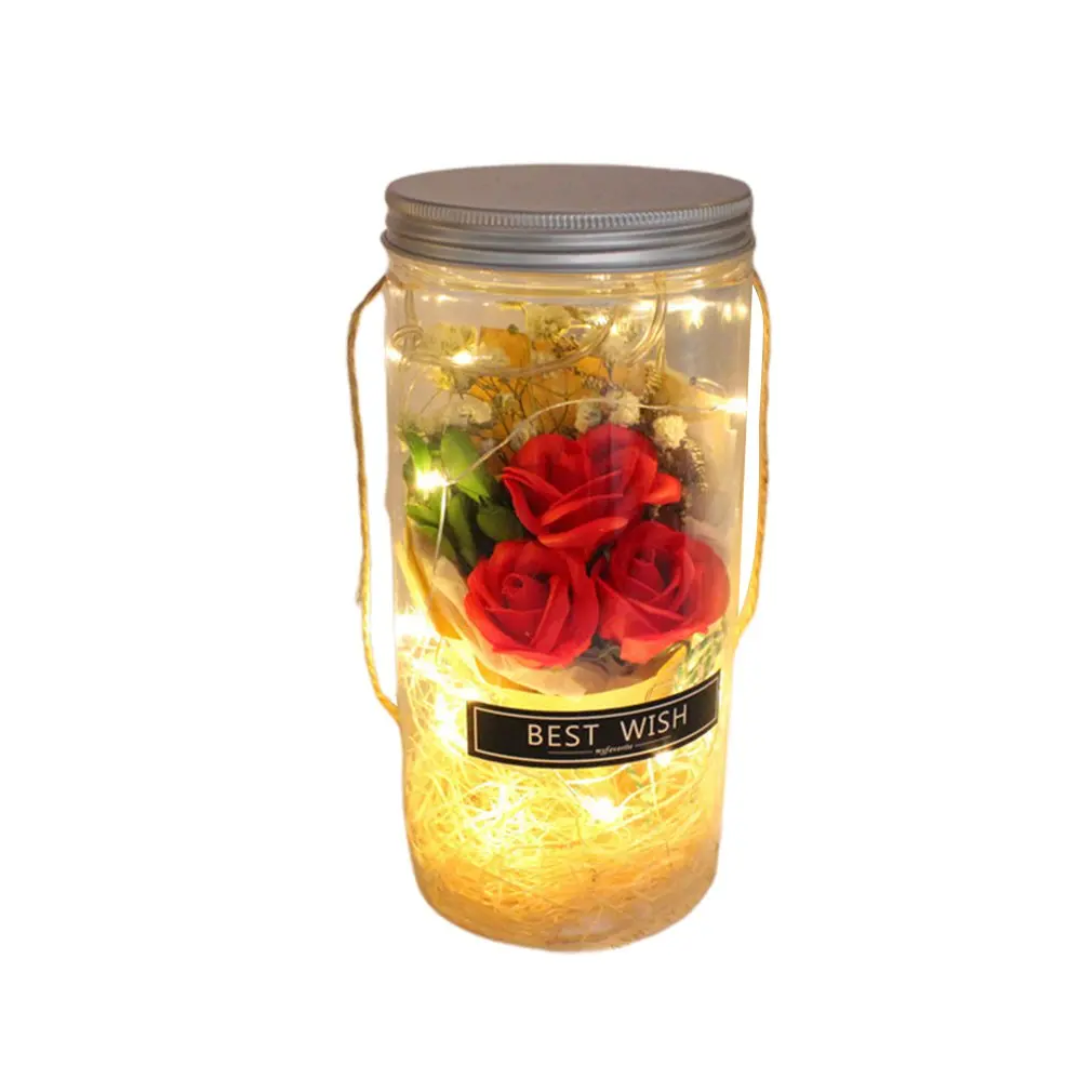 Aromatherapy Soap Rose Led Plastic Bottle Wedding Artificial Flower For Mother Day Christmas Valentines Gift 2020 |