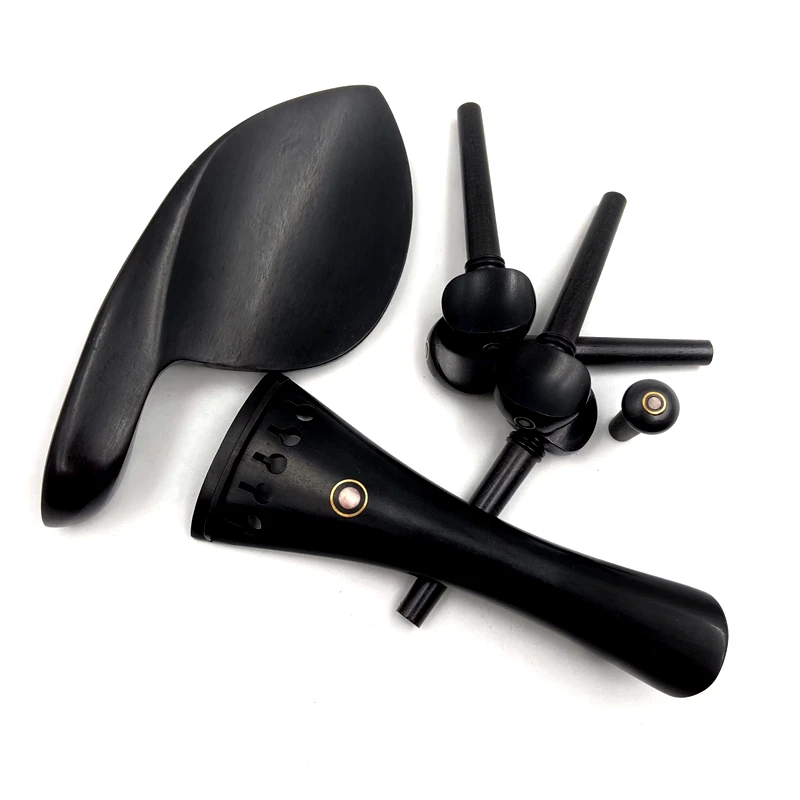 1 sets High quality 5 strings Ebony wood viola Accessories parts fittings,Tailpiece+Tuning pegs+Endpins+Chin rest/Chin Holder