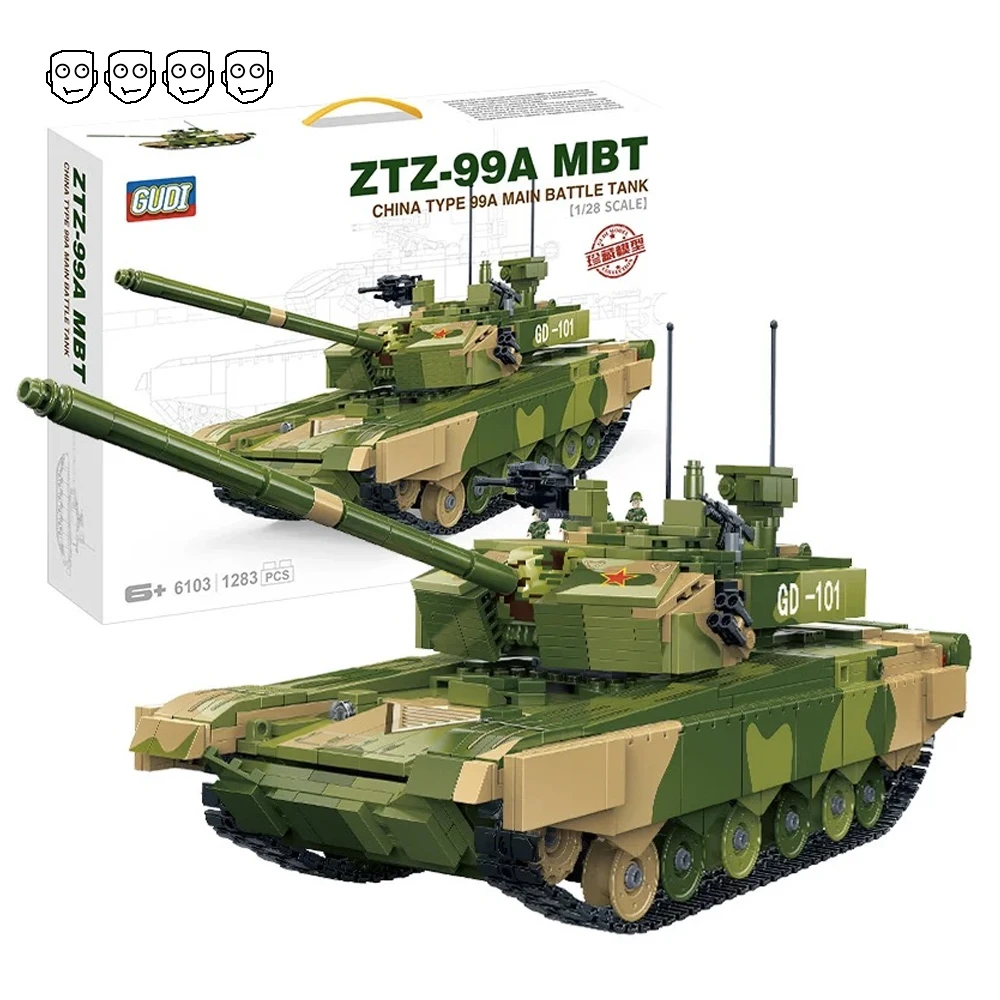 

GUDI 6103 China ZTA-99A Type MBT Tank Military Series WW2 Army Soldiers Figures Educational DIY Building Blocks toy for boys