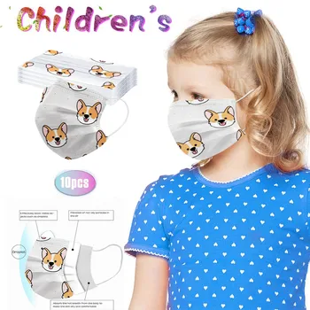 

Kids Children's Mask Disposable FaceIndustrial 3Ply Ear Loop 10Pcs Mask Outdoor Breathable Protection Printing Face Mouth Mask