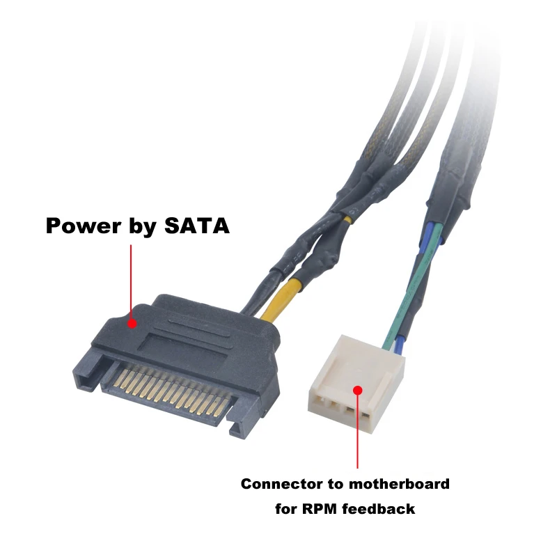 Кабель разветвитель питания PWM с рукавом 4 контактный разъем Molex / SATA для 3 5 6 Spliter