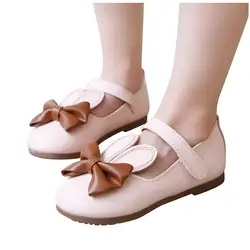 Элегантная детская обувь для маленьких девочек; винтажная детская обувь с бантом и заячьими ушками для девочек; детская повседневная обувь