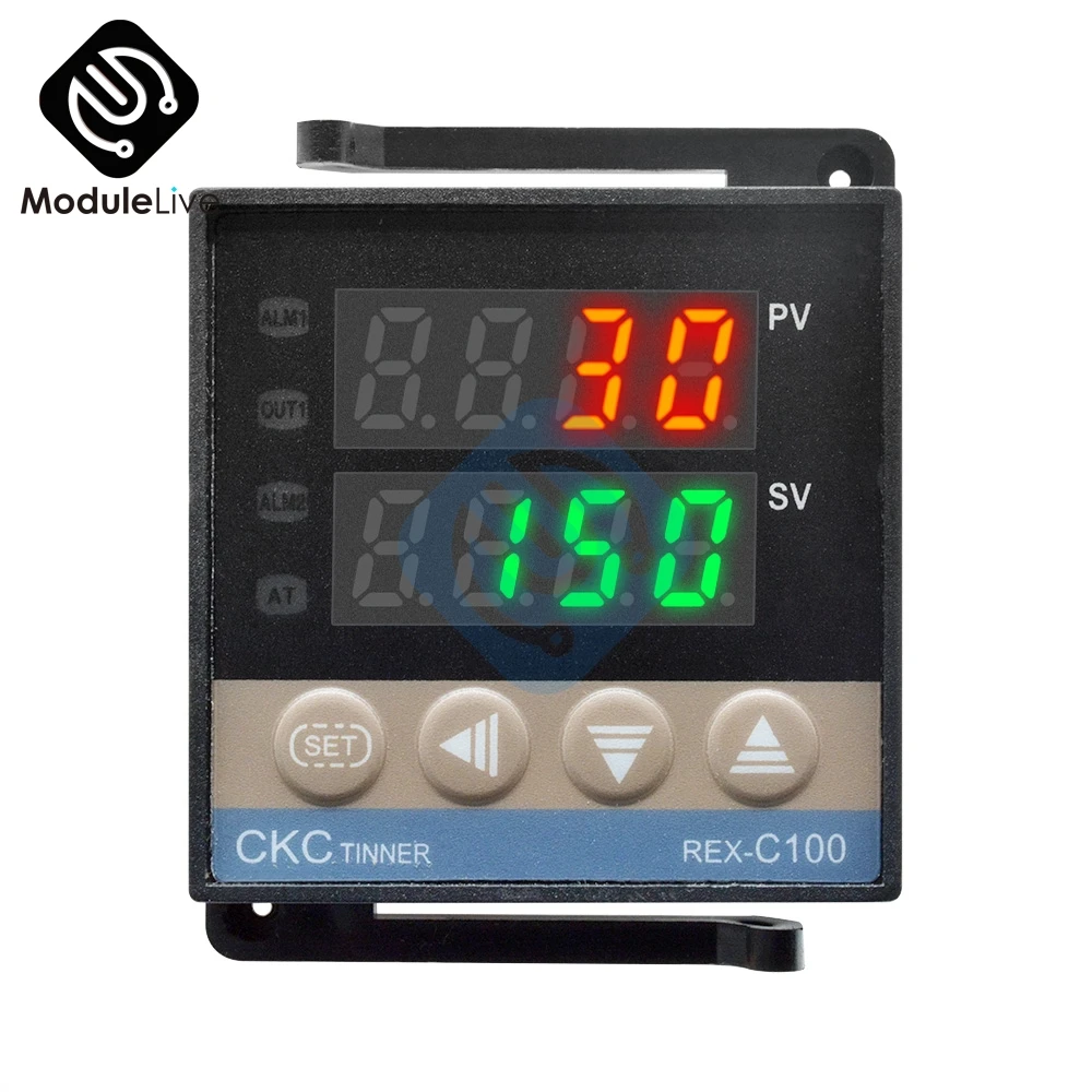 REX-C100 цифровой PID lcd реле твердотельный термостат регулятор температуры Temp с К-типом термопары Heaksink
