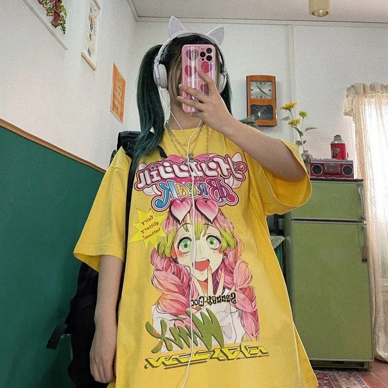 Anime Demon Slayer Kimetsu No Yaiba T-shirt Kanroji Mitsuri Tshirts Girls Streetwear Harajuku Women Summer Casual T Shirt CS631 2