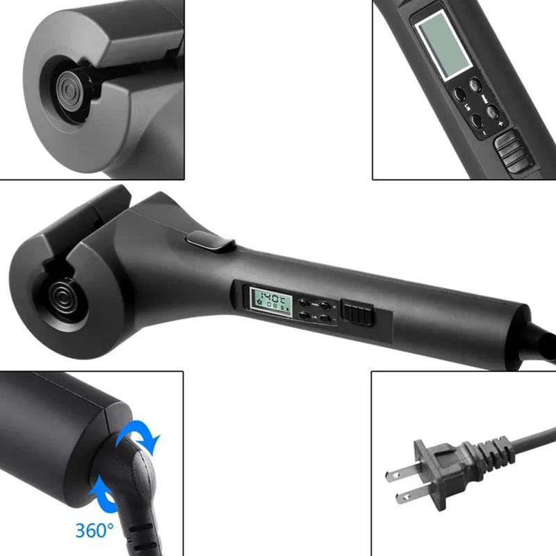 Automatic Hair Curler LCD Screen Magic Curling Iron Portable Travel Ceramic Hot Heating Anti-perm Curl Styler Hair Styling Tools