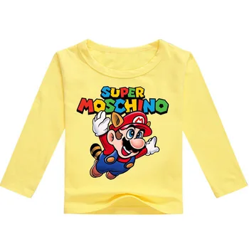 

DLF 2-16Y 2020 New Harajuku Classic Games Super Mario T Shirt Kids Mario Bros Print T-shirts Boys Long Sleeve Tops Girls Tshirts