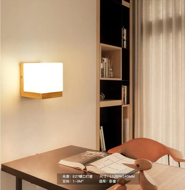 Светодиодный настенный светильник бра дерево светодиодный Wandlamp Стекло лампы luminaria современный Лофт Декор Спальня прихожей светильники, с зажимным приспособлением, AC90-260V