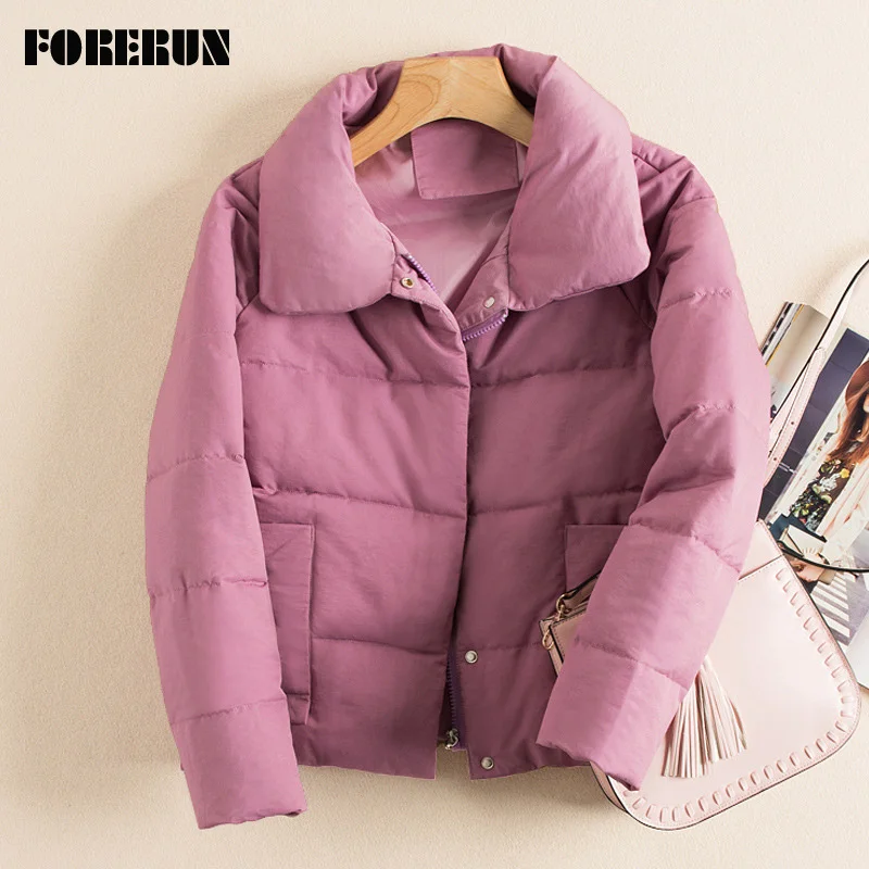 

FORERUN Bubble Jacket Women Winter Oversized Puffer Coat Matte Stand Collar Jackets Thicken Parkas Abrigos Mujer Invierno 2019