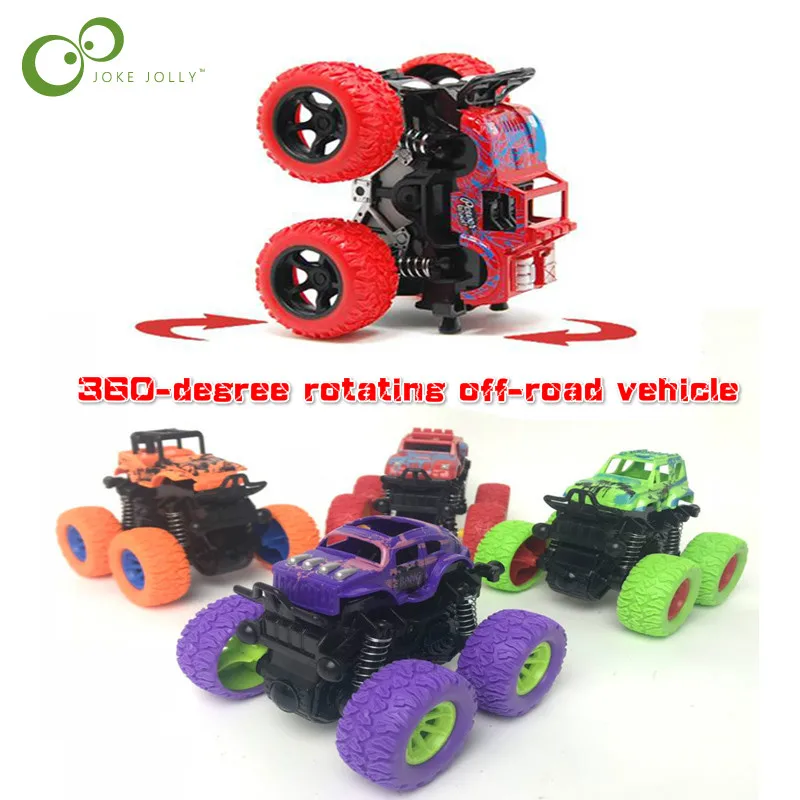1Pc New Mini children's four-wheel drive inertial off-road vehicle simulation stunt swing car toy ZXH |