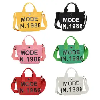 

Canvas Children Mini Shoulder Crossbody Bag Letters Print Girls Handbags