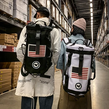

Fashion backpack men large-capacity multi-function travel bag female sports fitness tube bag 16-inch computer bag