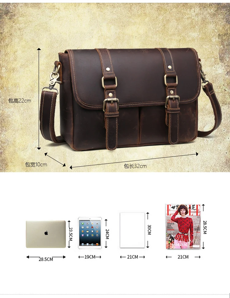 MAHEU дизайн кожаная сумочка для ноутбука для 14 дюймов верхний слой из натуральной кожи деловая сумка через плечо портфель сумка