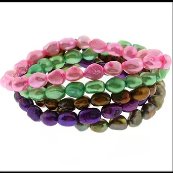 

Baroque Pearl Bracelet 7-8MM Natural Freshwater Pearl Elastic Bracelet Unique Pearls Jewelry Charming Women Wedding Birthday Gif