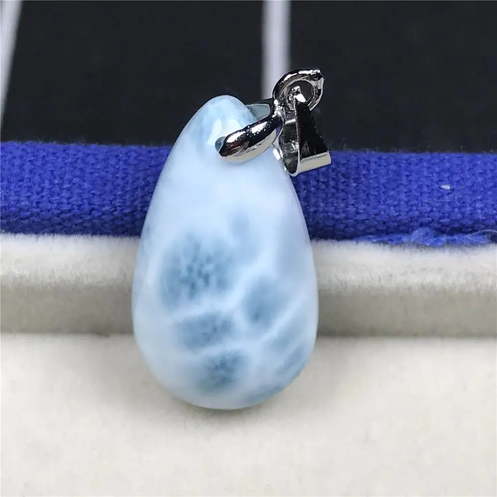 Женский кулон Larimar из натурального синего бисера 22x13x6 мм Модный прозрачного камня