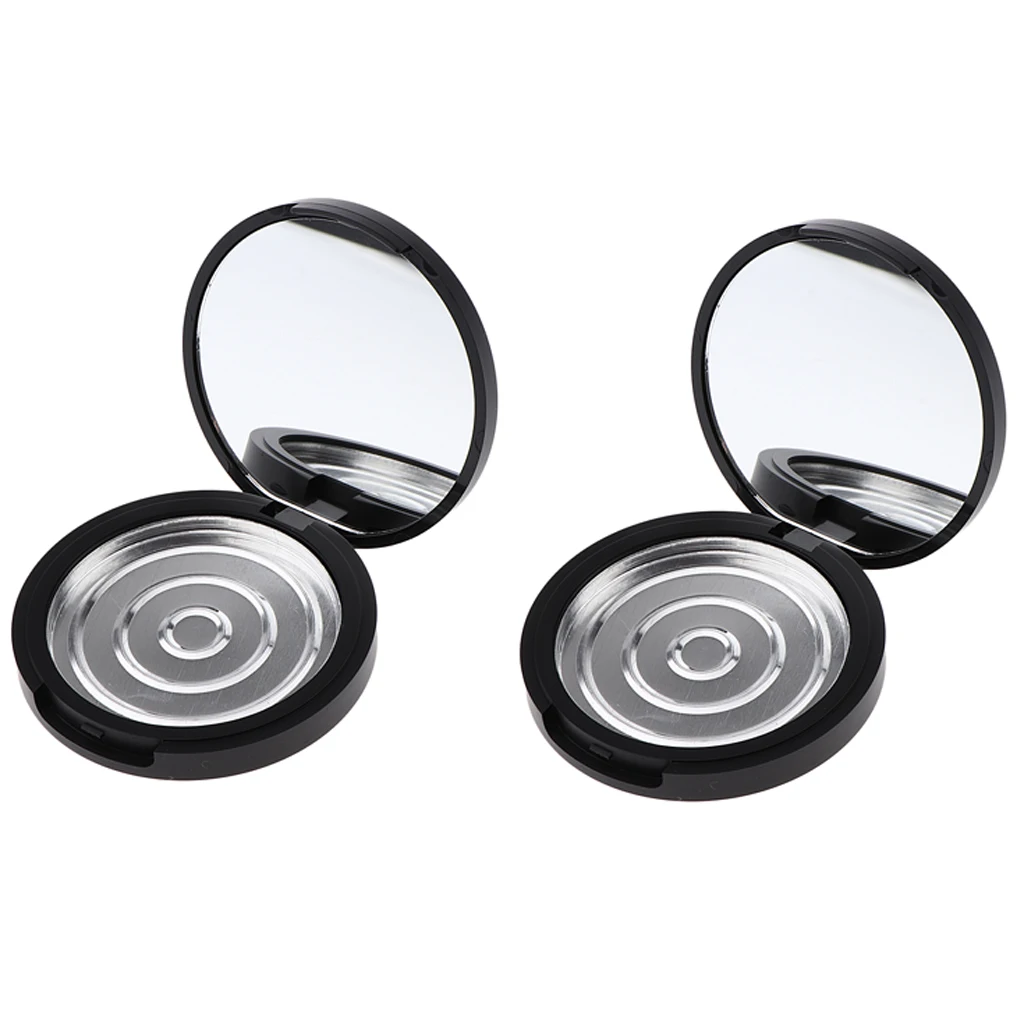2X Empty Pressed Powder Cases with Mirror, Small Face Powder Blusher Cosmetics Jars Containers Makeup Accessories Tools