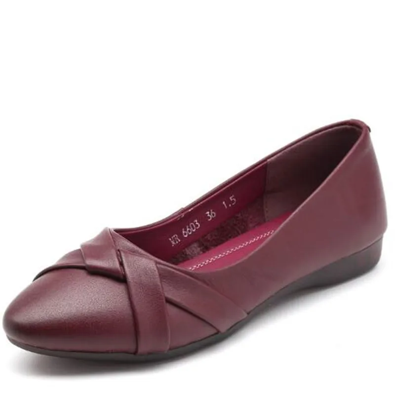 

2024 Newest Spring Pointed Flat Shoes Elegant Fashion Casual Shoes Woman Shoes Comfort Non-slip Soft Genuine Leather Shoes Flats