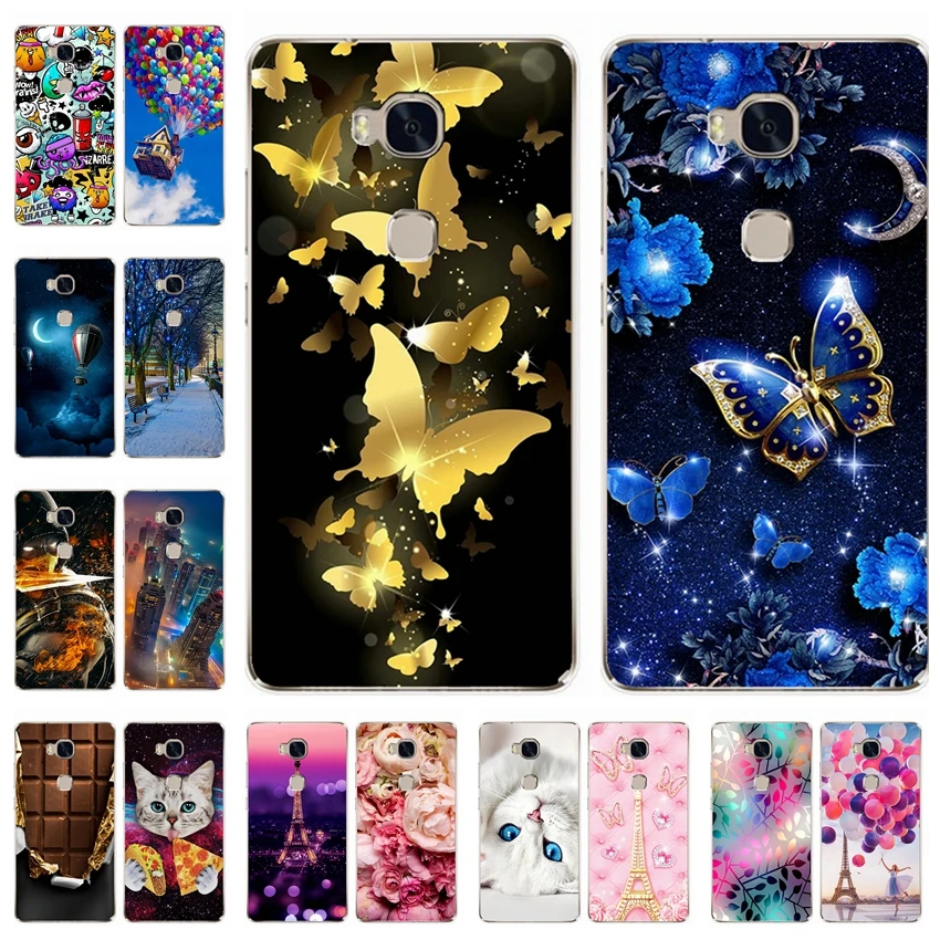 Case For Huawei Honor 5X 5 X Cute Patterned Print TPU Back Cover for 5x 5.5&quot KIW-L21 Soft Silicone Phone Shell |