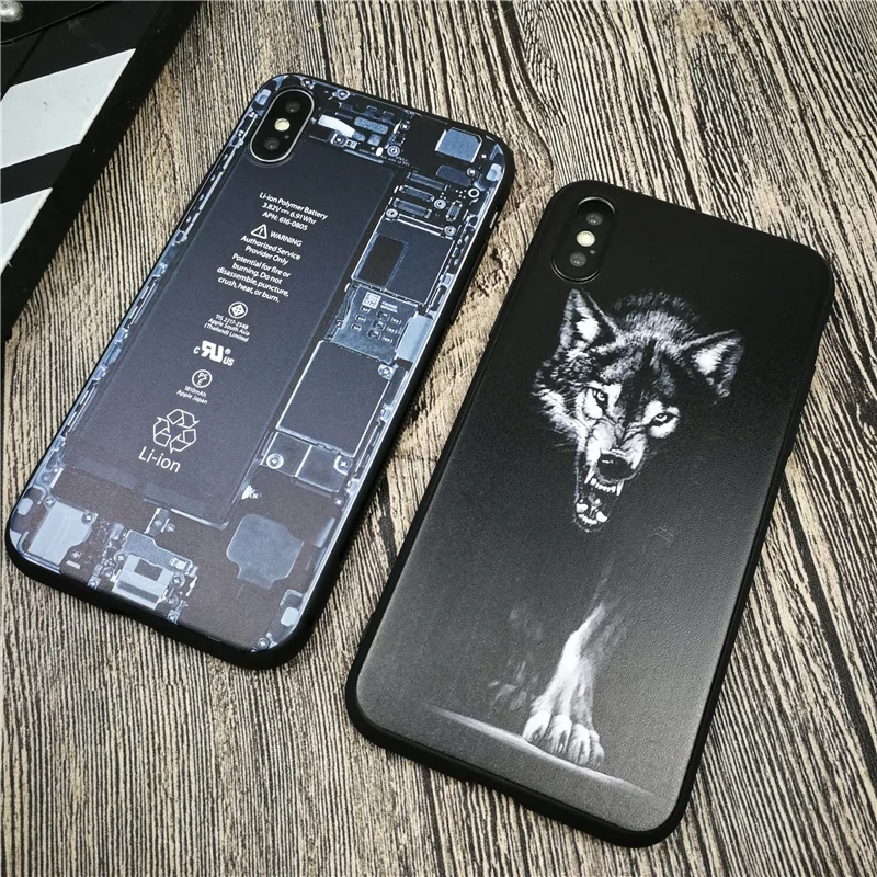 

Cute animal Wolf Couples Phone Cover Case For Iphone X 11 12 mini pro Xs Max Xr 10 8 7 6 6s Plus Luxury Soft boy Coque Fundas