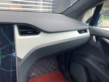 

Suitable for Tesla Model S ABS Electroplated Supcon Civic Modified with Silver Carbon Fiber Pattern Interior Trim