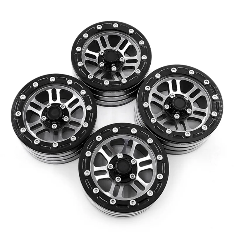 

FFYY-4PCS Metal Beadlock 1.9 Wheel Rim for 1/10 RC Rock Crawler TRX-4 TRX4 D90 D110 TF2 Axial SCX10 90046 S206