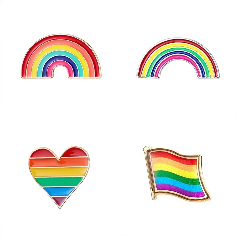 

Love Is Love LGBT Rainbow Gay Pins Multicolor Jewelry Rose Flower Heart Brooches Badge Lesbian Gay Couple Pride Enamel Lapel Pin