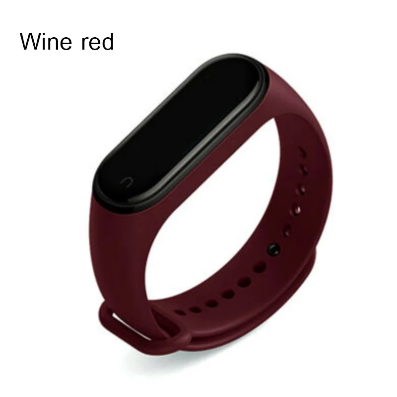 Wine red Xiaomi Mi ремешок 4, 3, сменный ремешок на запястье, браслеты, силиконовый ремешок для часов для Xiaomi Mi, ремешок на запястье - Цвет ремешка: Wine red